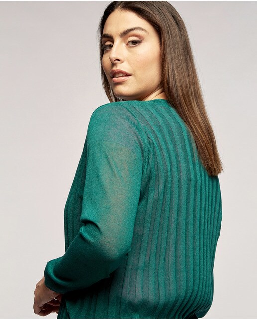 Cárdigan de mujer talla grande de canalé abierto por delante · Fiorella  Rubino · El Corte Inglés