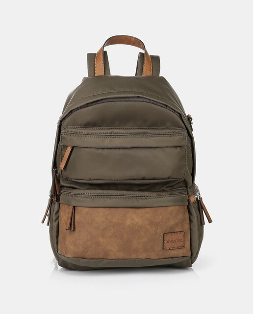 Mochila unisex Abbacino lisa con cremallera color marrón · Abbacino · El  Corte Inglés