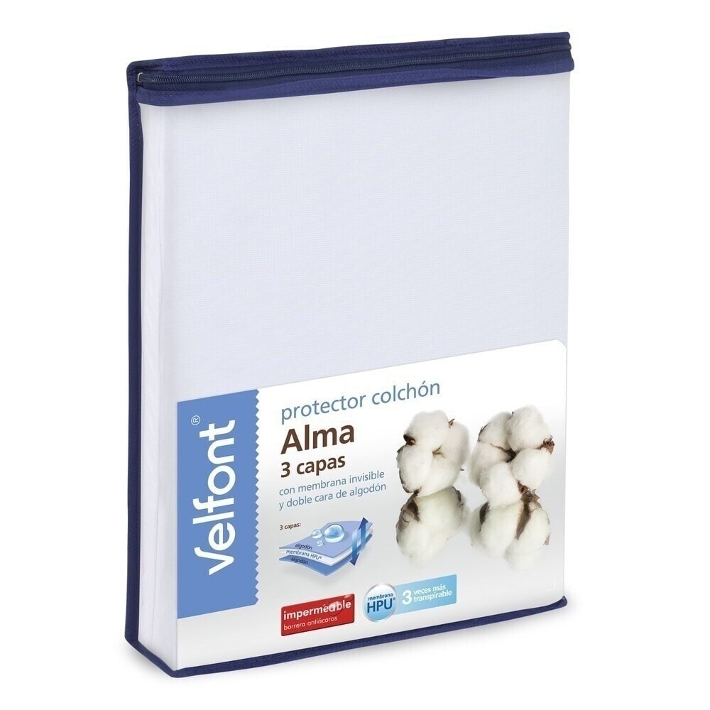 Imagen 3 de Protector de colchón impermeable Alma 3 capas Velfont - Blanco Cama 80 x 200 cm Blanco