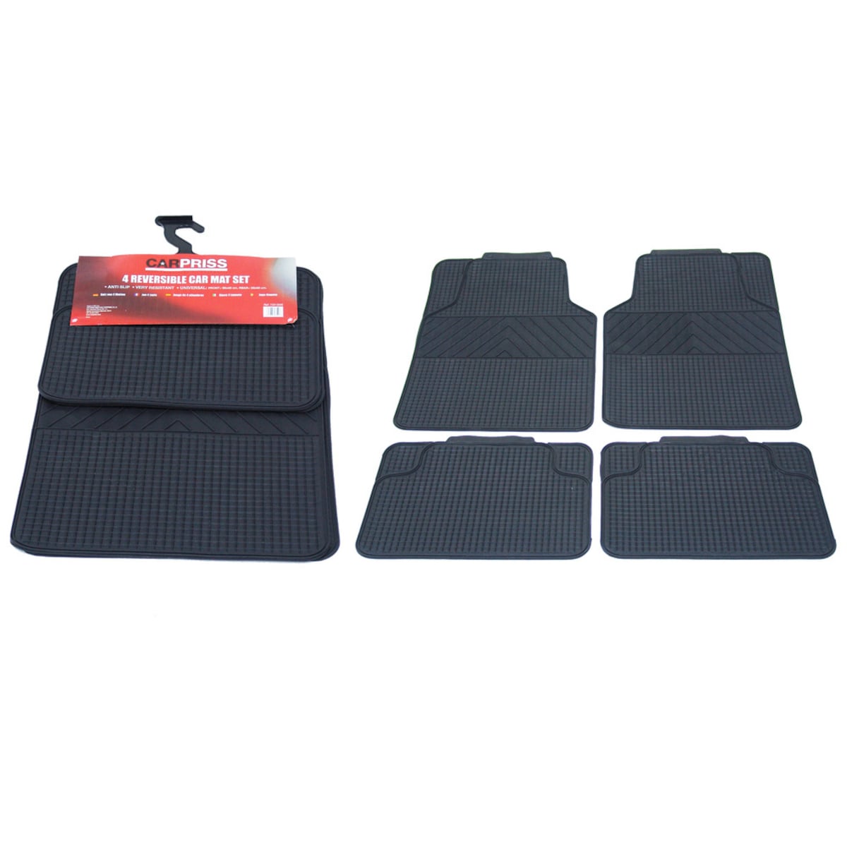 Juego alfombras de coche universales reversibles Carpriss Negro-1