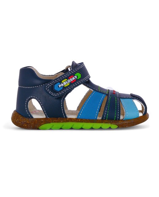 Sandalias de bebé niño tipo cangrejeras en piel azul marino · Pablosky · El  Corte Inglés