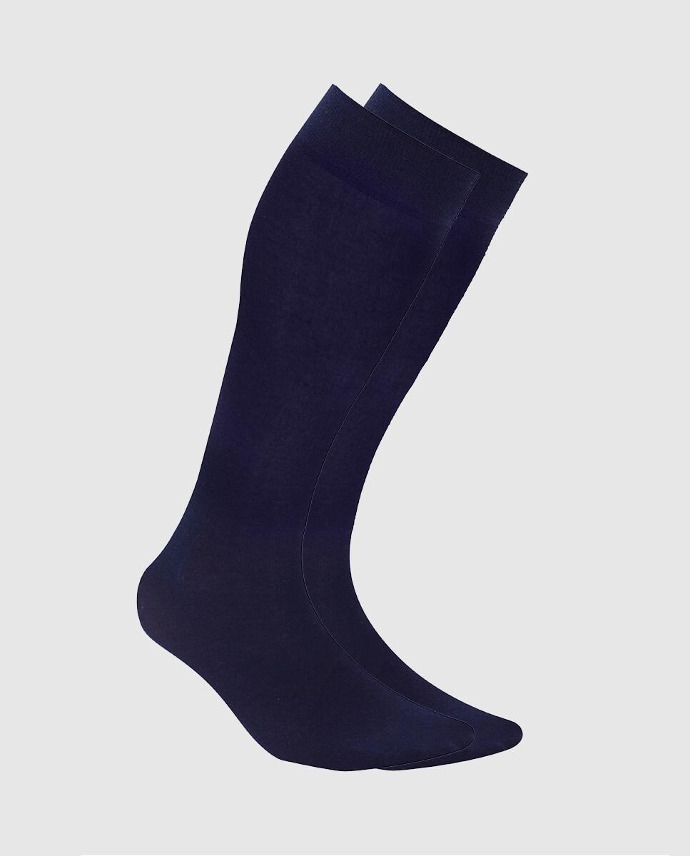 Ejecutivo - Calcetines De Hombre Altos En Azul Marino