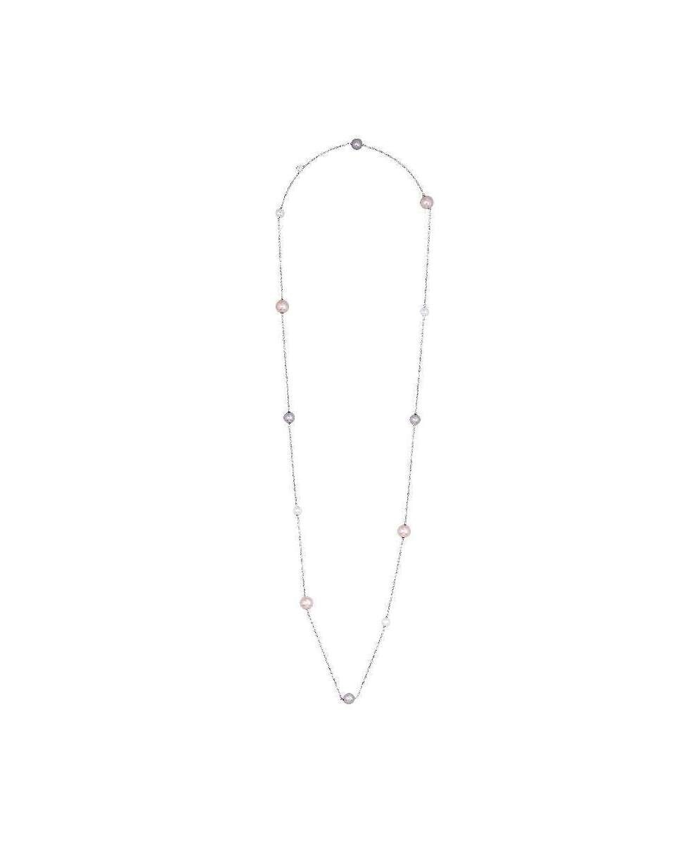 Majorica - Collar Illusion De Plata Rodiada Con Perlas Multicolor