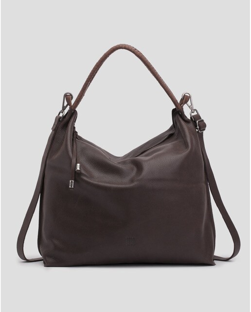 Bolso de hombro Biba transformable a bandolera de piel en color marrón  oscuro · Biba · El Corte Inglés