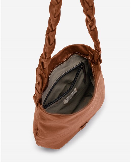Bandolera de mujer Biba de piel con doble asa en color marrón · Biba · El  Corte Inglés