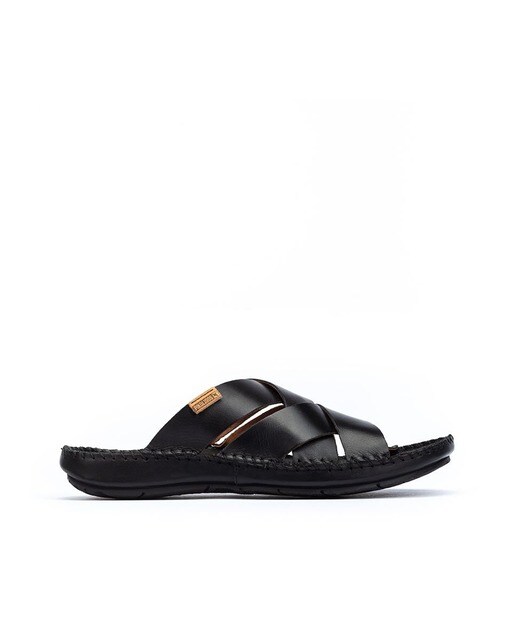 Sandalias de hombre de piel con pala cruzada en color negro · Pikolinos · El  Corte Inglés
