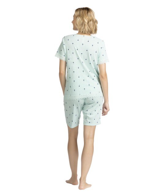 Pijama corto de mujer con estampado de palmeras · Lohe · El Corte Inglés