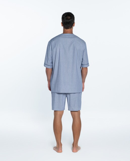Pijama corto de hombre de tela en color azul claro · Guasch · El Corte  Inglés