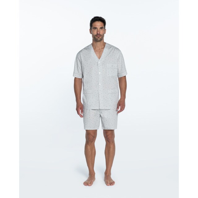 Pijama corto de hombre de tela en color azul y naranja · Guasch · El Corte  Inglés