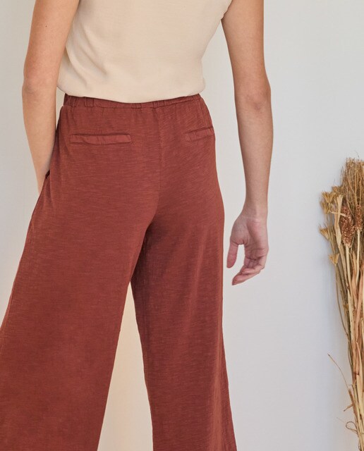 Pantalón ancho de mujer fluido de algodón flamé · Yerse · El Corte Inglés