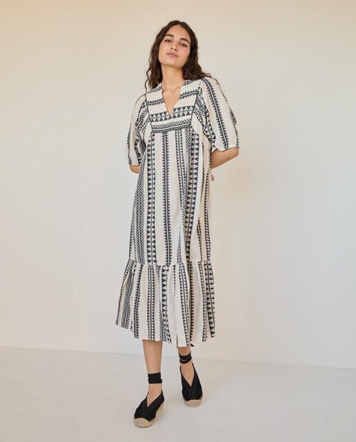 Vestido midi evasé con jacquard étnico · Yerse · El Corte Inglés