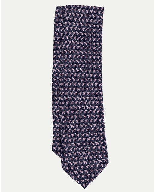 Corbata de seda en azul con estampado de elefantes · Chris \u0026 Cris · El  Corte Inglés