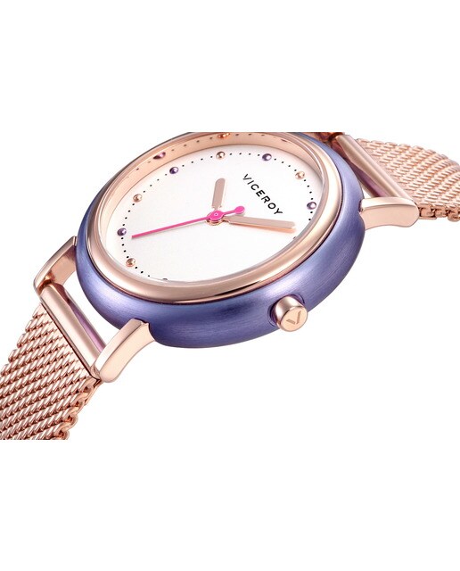 Reloj de Mujer Viceroy Kiss tres agujas de acero y aluminio Reloj de Mujer Viceroy Kiss tres agujas de acero IP rosa y