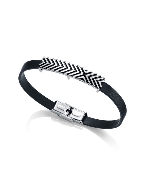 Pulsera de hombre Air de piel negra y placa acero calada · Viceroy · El Corte  Inglés