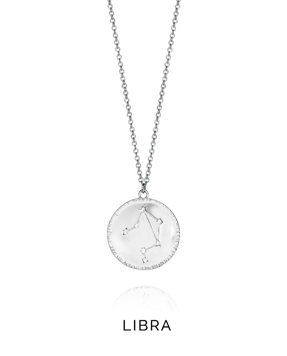 Colgante Horóscopo de plata de ley con disco de la constelación de Libra  grabada · Viceroy · El Corte Inglés
