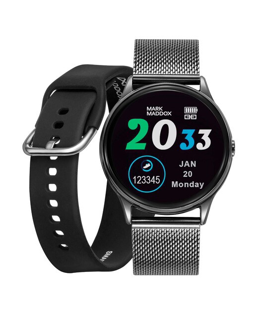 Smartwatch Mark Maddox Smart Now de aluminio Ip grisy malla milanesa con  correa de caucho de recambio · Mark Maddox · El Corte Inglés