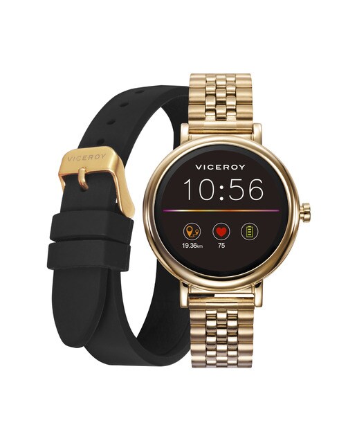 Smartwatch de mujer Smart Pro de acero Ip dorado y brazalete con correa de  caucho negra de recambio · Viceroy · El Corte Inglés