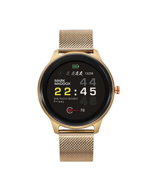 Smartwatch Mark Maddox Smart Now de aluminio Ip dorado y malla milanesa con  correa de caucho de recambio · Mark Maddox · El Corte Inglés