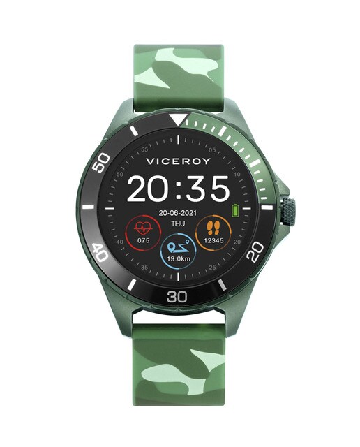 Smartwatch infantil Smartpro con correa de silicona negra y correa  adicional con estampado de camuflaje verde · Viceroy · El Corte Inglés
