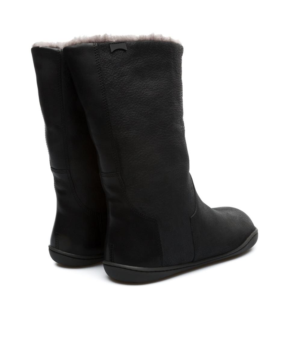 Botas de mujer de media caña de piel en color negro con pelo interior ·  Camper · El Corte Inglés