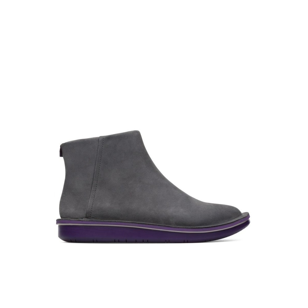 Botines de mujer Camper nobuck con cuña en - Gris Gris-1