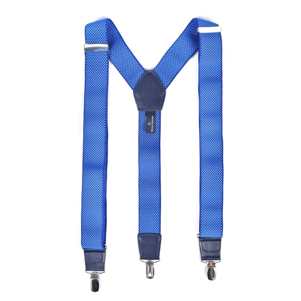 Tirantes de hombre con micromotivos azules y cierre de pinzas - Miguel Bellido - Azul Azul-1