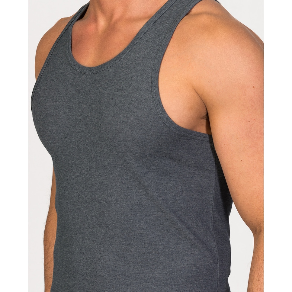 Camiseta interior de hombre ZD de tirantes en gris oscuro · ZD
