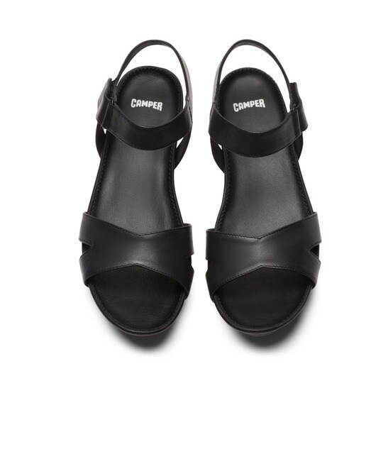 Sandalias planas de mujer en piel negro con plataforma · Camper · El Corte  Inglés