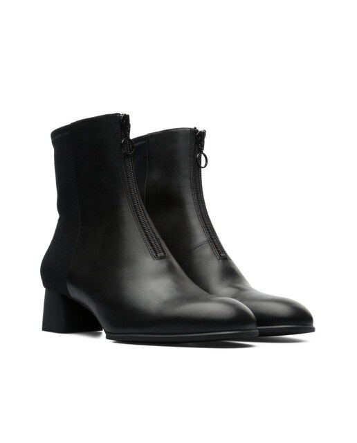 Botines de mujer de tacón en piel color negro con cremallera · Camper · El  Corte Inglés