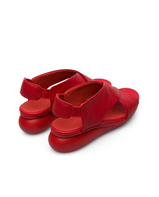 Sandalias de cuña de mujer en piel color rojo · Camper · El Corte Inglés