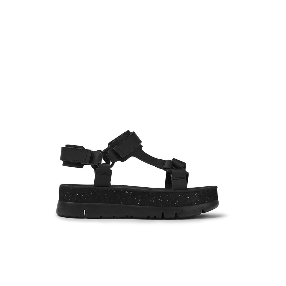 Sandalias de plataforma de mujer con cierre adherente en - Camper - Negro Negro-1