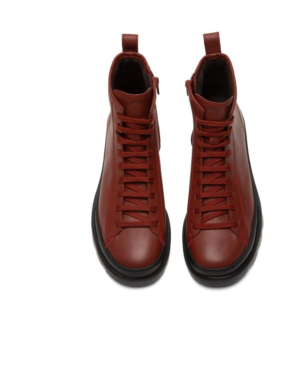 Botines de mujer de piel en granate con cordones · Camper · El Corte Inglés