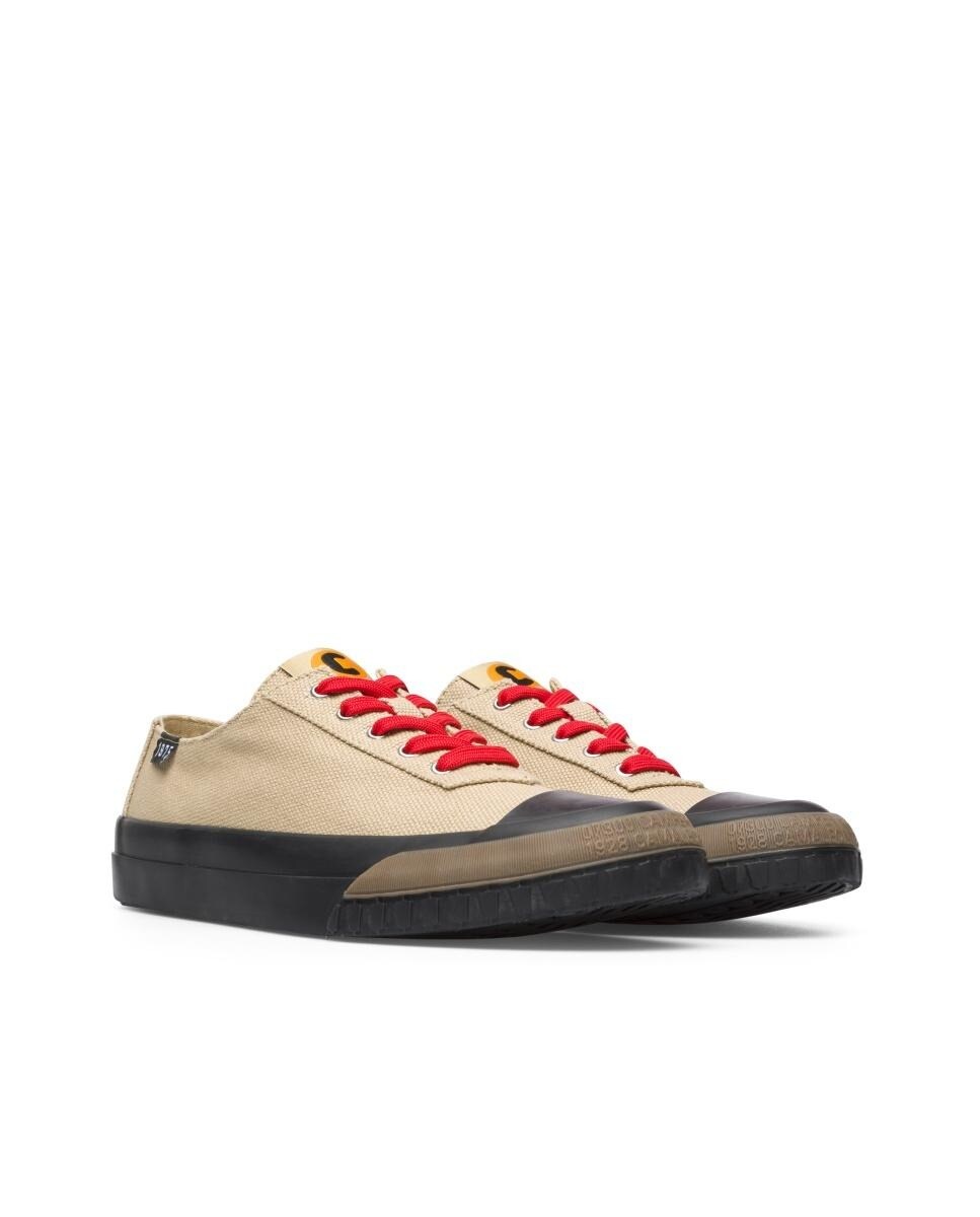Zapatillas de lona de mujer en color beige con cordones en contraste ·  Camper · El Corte Inglés