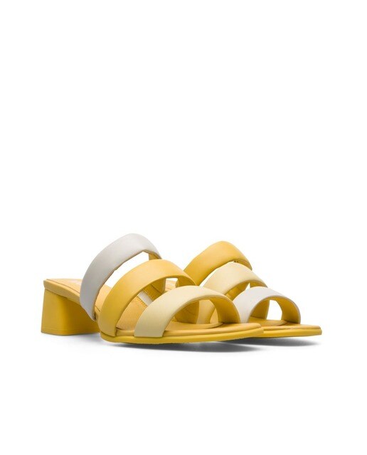 Sandalias de tacón de mujer con tiras en amarillo · Camper · El Corte Inglés