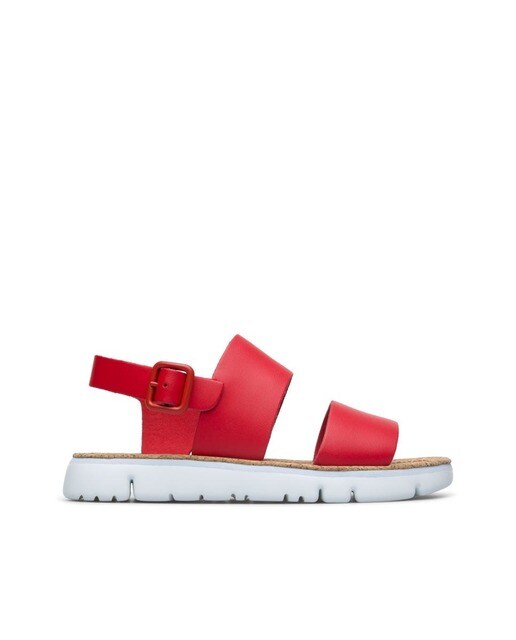 Sandalias planas de mujer de piel en rojo · Camper · El Corte Inglés