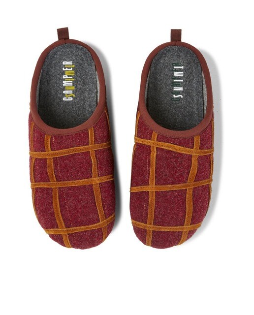 Zapatillas de casa de hombre en granate con detalles en piel · Camper · El  Corte Inglés