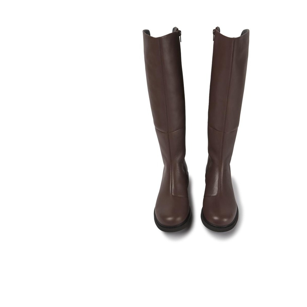 Botas de mujer de piel de caña alta en marrón - Camper - Marrón oscuro Marrón oscuro-3