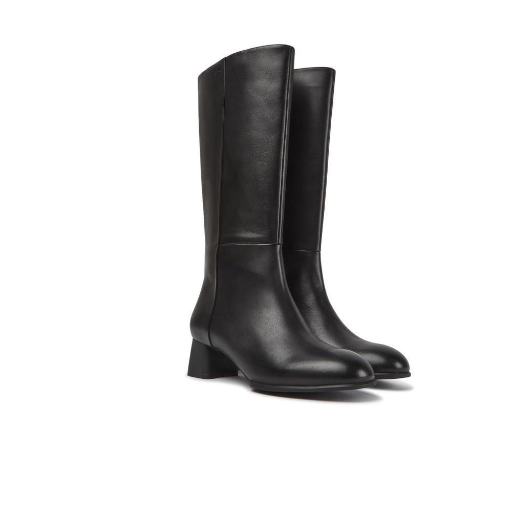 Botas de mujer de piel con tacón en - Camper - Negro Negro-2