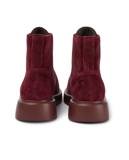 Botines de mujer de terciopelo en burdeos con cordones · Camper · El Corte  Inglés
