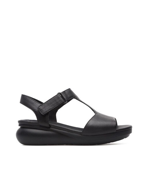 Sandalias de cuña de mujer de piel negro con tira en forma de T · Camper · El  Corte Inglés