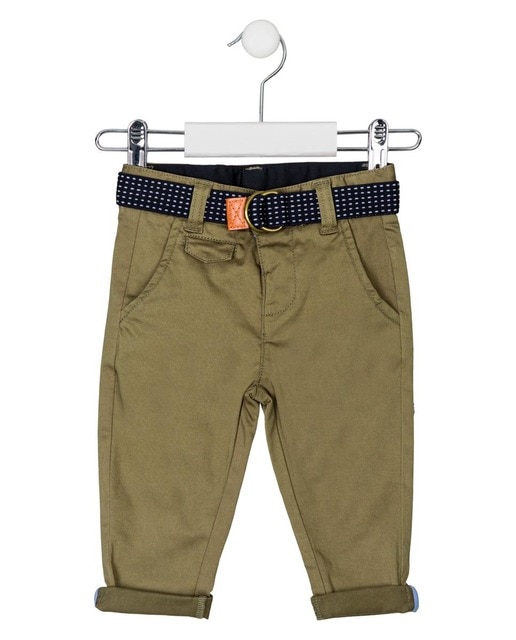 Pantalón cinco bolsillos de bebé niño con cinturón en liso · Losan · El  Corte Inglés