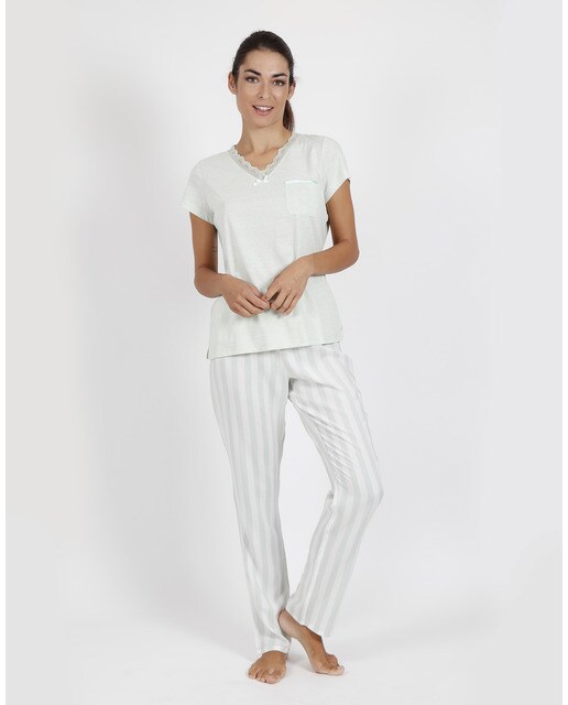 Pijama de mujer de manga corta con detalles bordados · Admas · El Corte  Inglés