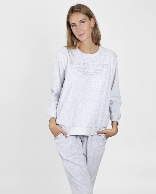 Pijama de mujer calentito de manga larga y cinturilla ajustable y puños ·  Admas · El Corte Inglés