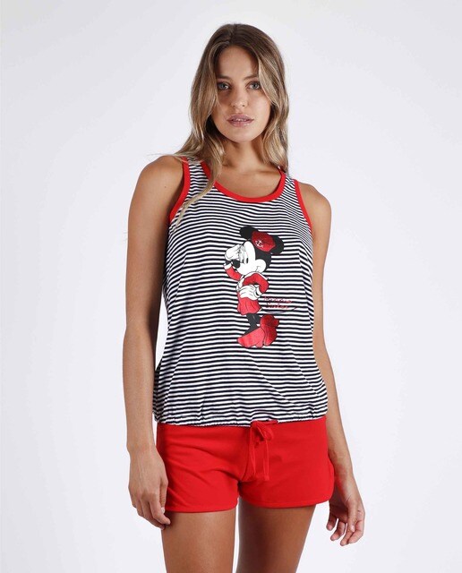 Pijama de mujer corto de rayas de tirantes · Disney · El Corte Inglés