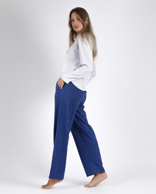 Pijama de mujer largo con manga larga y dibujo frontal · Admas · El Corte  Inglés
