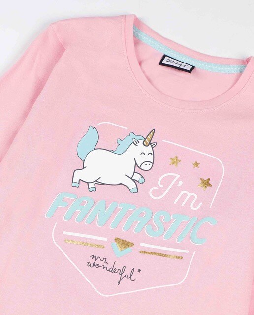 Pijama de niña de algodón largo con motivos de unicornios · Mr. Wonderful · El  Corte Inglés