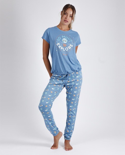 Pijama de mujer largo estampado con manga corta · Mr. Wonderful · El Corte  Inglés