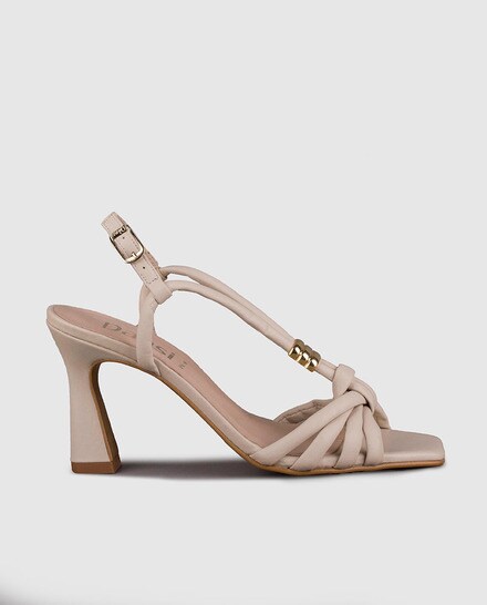 Sandalias de tacón de mujer de piel color beige · Dansi · El Corte Inglés
