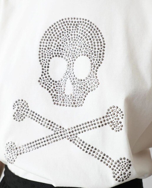 Camiseta de mujer manga corta con calavera de tachas frontal · Scalpers · El  Corte Inglés