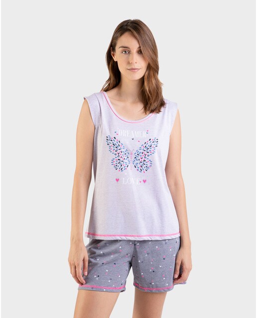 Pijama de mujer corto sin mangas y cuello redondo · Massana · El Corte  Inglés